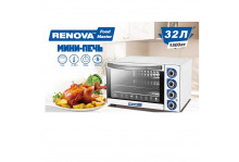 Духовка электрическая 32 л 1500 Вт, таймер 120 минут, 3 режима, гриль, белый, Renova