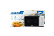Печь СВЧ 20л 1100 Вт механическое управление, 6 режимов, таймер 30 минут, эмаль, белый, Renova