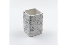 Стакан для ванной комнаты керамический белый мрамор joy home 