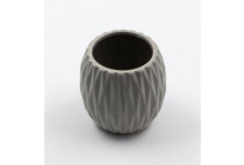 Стакан для ванной комнаты керамический серый рифленый joy home