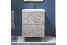 Тумба с умывальником Geometry 600-0-2 (умывальник Фостер 60) бетон Vigo