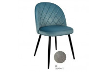 Стул Грейс на черном металлическом каркасе, велюр Томми 11 графит, ВВ мебель