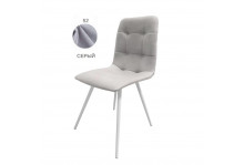 Стул Фред на белом металлическом каркасе, велюр Velutto 52 серый, ВВ мебель