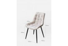 Стул Бостон на черном металлическом каркасе, велюр Краш 01 шампань, ВВ мебель