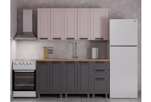 Кухня Лилия 1,6 кашемир/сталь (в600-2шт, в400-1шт, нм600-1шт, н600-1шт, н3я400-1шт) МДФ, Аленушка