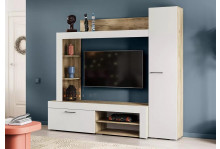 Стенка Николь 2000x1800x400 дуб крафт серый софт айвори лдсп интерьер