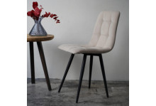 Стул Агат на черном металлическом каркасе, ткань бежевый софт, Аленушка