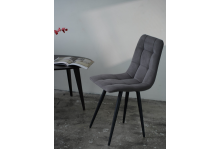 Стул Агат на черном металлическом каркасе, ткань графит софт, Аленушка