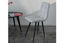 Стул Агат на черном металлическом каркасе, ткань серый софт, Аленушка