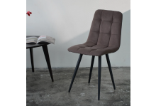 Стул Агат на черном металлическом каркасе, ткань шоколад, Аленушка