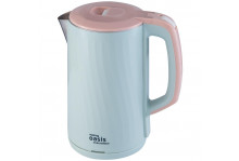 Чайник электрический 1.8 л 1800 Вт диск, двойная стенка пластик/металл, Oasis