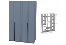 Модульная система Ольга-6 шкаф 4-х дверный 1600х2200х515 серый шифер лдсп Фант