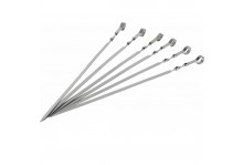 Шампур нержавеющая сталь набор 6 шт 410х10х1,5 прямой (плоский), Павлово