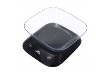 Весы кухонные электронные 7 кг с чашей, LCD дисплей, черный, Добрыня