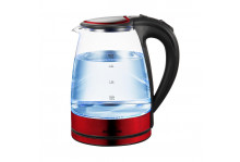 Чайник электрический 1.8 л 1800-2200 Вт диск, стекло, черный / красный, Добрыня