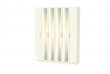 Шкаф шк-6/5 шестистворчатый с зеркалом белый лдсп Феникс