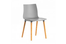 Стул Besk на деревянных ножках, сиденье пластик, серый, Stepp