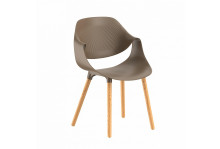 Стул Kela на деревянных ножках, сиденье пластик, капучино, Stepp