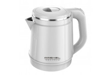 Чайник электрический 1.8 л 1500 Вт, диск, двойной корпус сталь /пластик, белый, Rashel