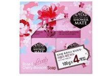 Мыло керасис шауэр мэйт роза и вишневый цвет 4*100г ЭБХ