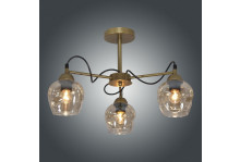 Люстра 3л E27 макс 3х60 Вт НПБ 01-3Х60-228 Мирра 131 (плафон 8268) золотой, Элетех