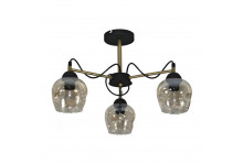 Люстра 3л E27 макс 3х60 Вт НПБ 01-3Х60-228 Мирра 131 (плафон 8268) черный, золотой, Элетех