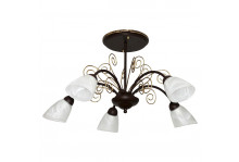 Люстра 5л E14 макс 5х60 Вт НПБ 01-5Х60-151 Селин 151 (плафон 01976) коричневый, золотой, Элетех