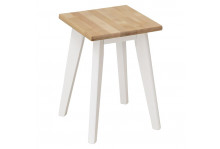 Табурет кухонный квадратный Идея 320х320х460 массив снег, бесцветный лак, Элегия