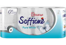 Бумага туалетная Soffione decoro pure white 2-сл 8 рулонов Архбум